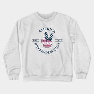 America Independence Day. July 4. Peace gesture Crewneck Sweatshirt